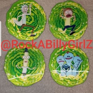 Rick & Morty 3D Dimensional Portal 4pc Coasters Mr Poopy Butthole Mr Meeseeks